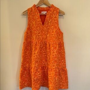 THML Orange Textured Sleeveless Mini Dress